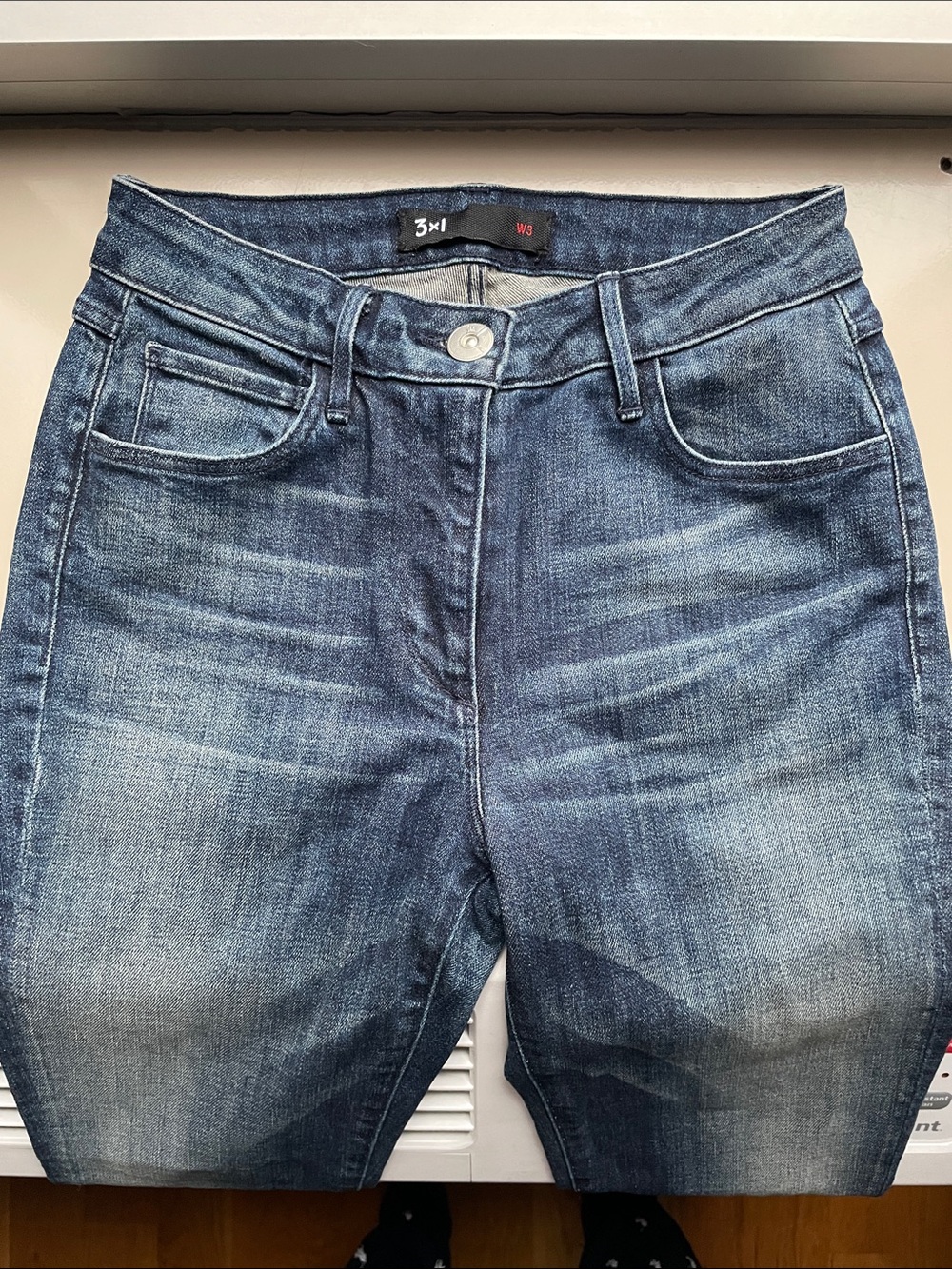 3x1 Women's High-Rise Faded Blue Denim Jeans